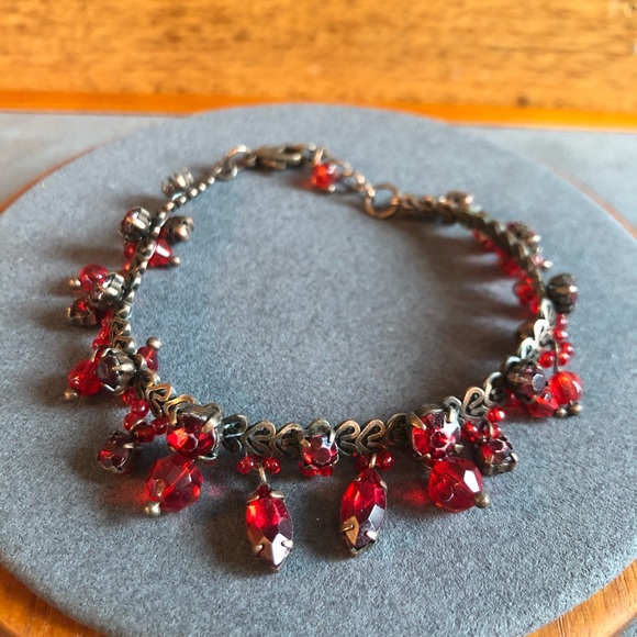 Jewelry - Red copper and rhinestone bracelet